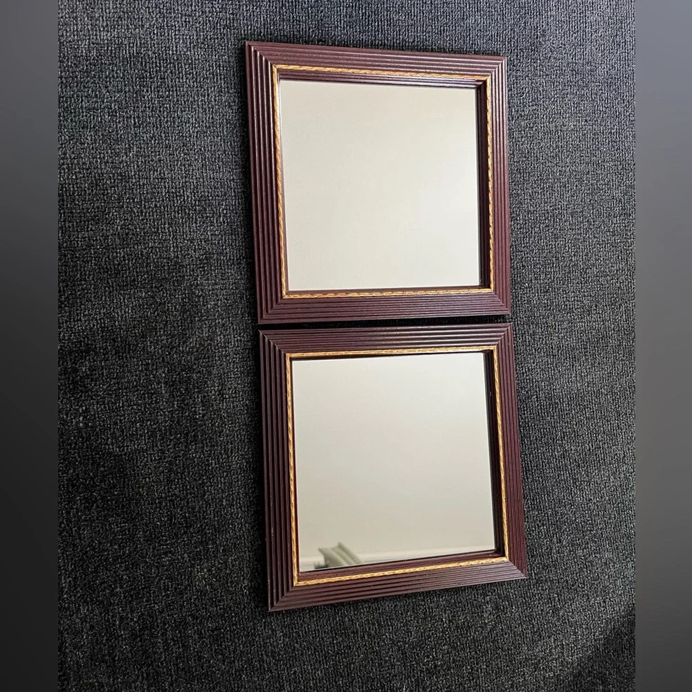 Vintage Home Interiors Framed Decorative Mirrors Set of 2